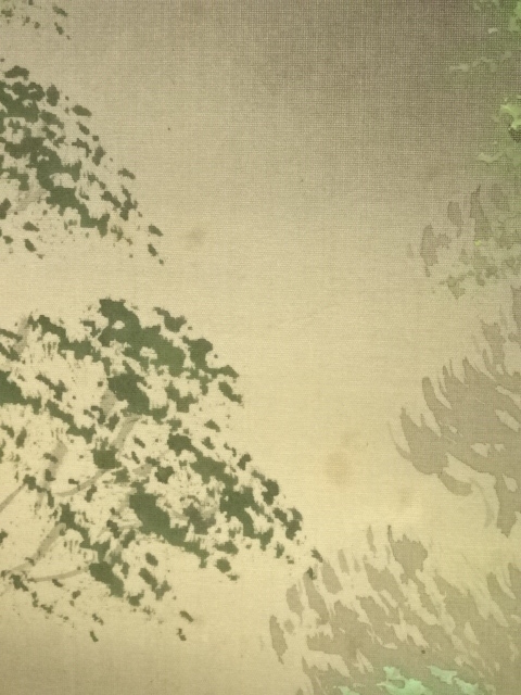 道具 ] - 道具 宏陵筆 青緑山水 肉筆絹本掛軸（共箱） | ネット